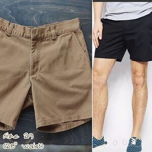 AA camel brown cotton twill Chino Shorts size 29
